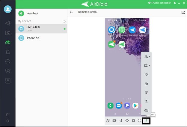 AirDroid vía PC control remoto tableta