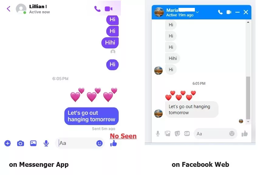 read Messenger messages without seen via Facebook web