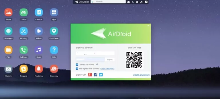 log in to airdroid