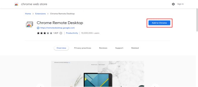 add Chrome Remote Desktop