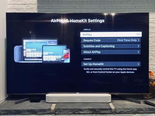 AirPlay settings in Sony TV