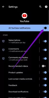 allow Youtube notifications on Android