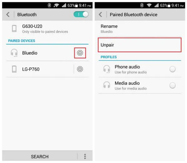 android bluetooth paired