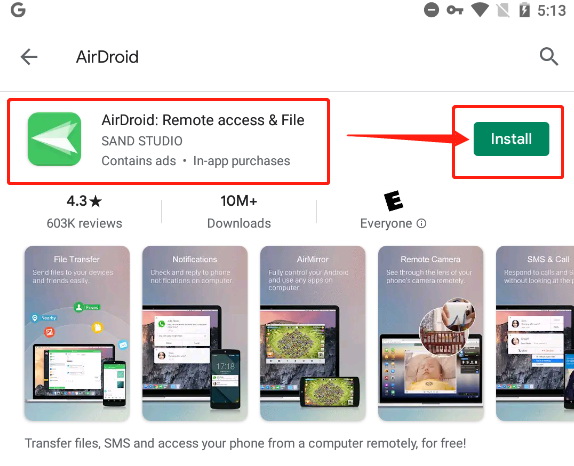 android remote control airdroid install