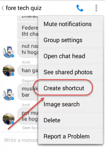 create shortcut for Facebook