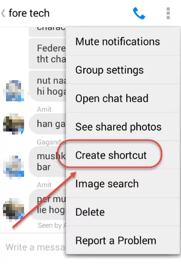 create shortcut for Facebook