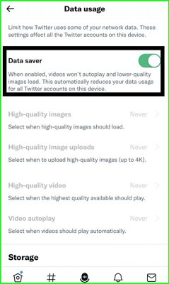 data saver Twitter