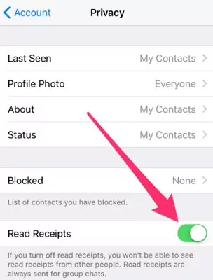 desactivar los recibos de lectura de WhatsApp
