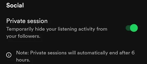 enable private session