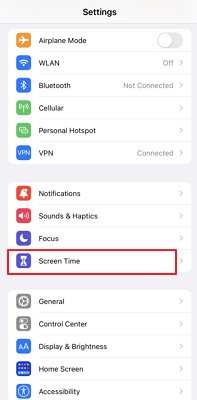 find screen time on iPhone