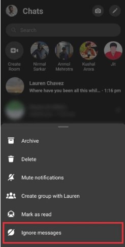 ignoring messages on Android