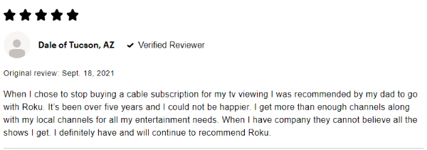 user reviews about Roku TV