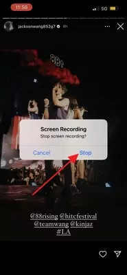 stop record Instagram story