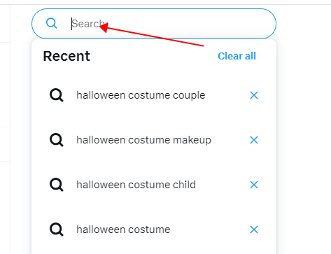 Twitter web version search bar