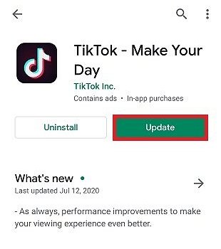 update TikTok