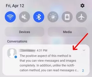 view Messenger messages from notifications