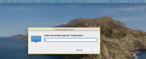 enter the AirPlay code