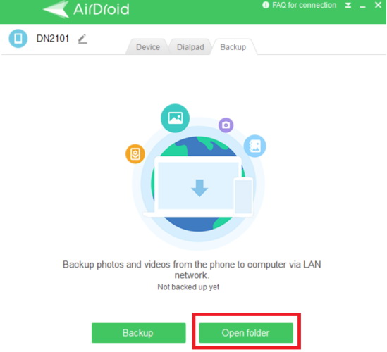 airdroid personal open backup