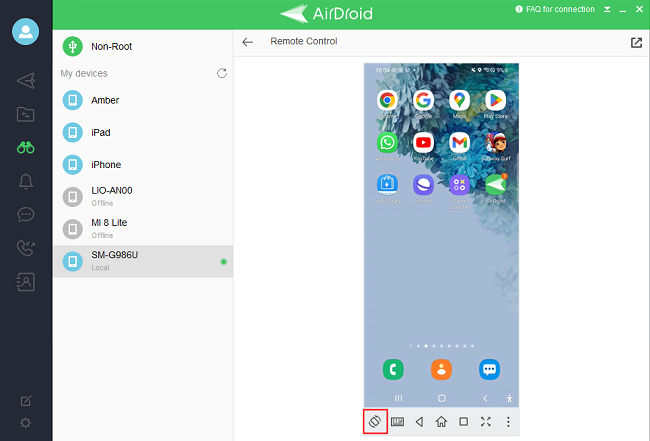 airdroid screen rotate
