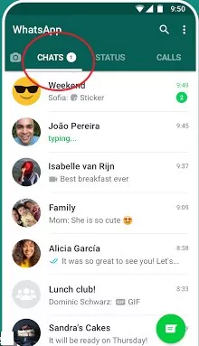WhatsApp chat Android