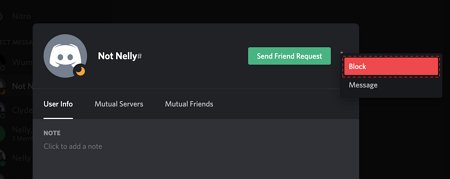 bloquer sur Discord