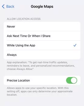 check location services on iPhone
