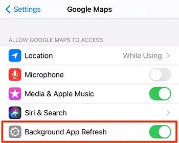 enable background app refresh on iPhone