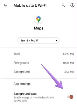 enable background data on Android