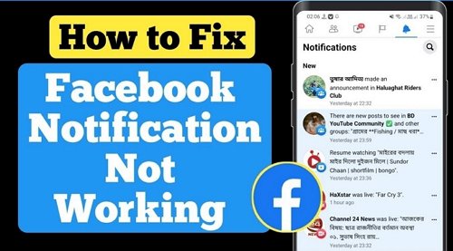 fix Facebook notifications not working