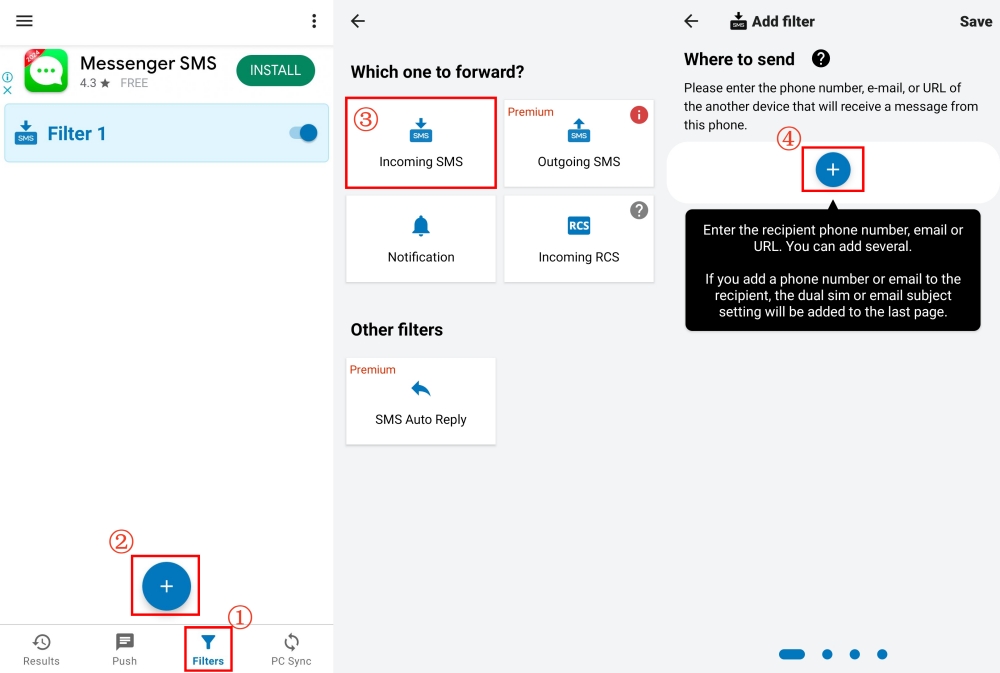 forward sms on android with sms forwarder