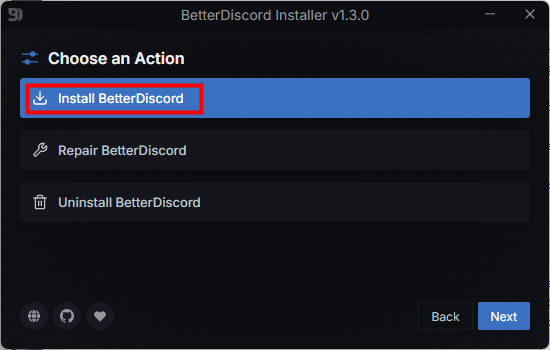 install BetterDiscord button