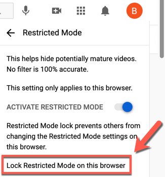 lock Restricted Mode on YouTube from browser