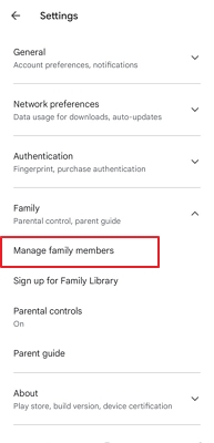 manage family members
