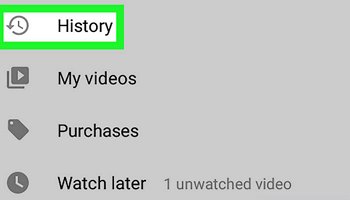 YouTube history mobile