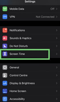 tap on screen time 