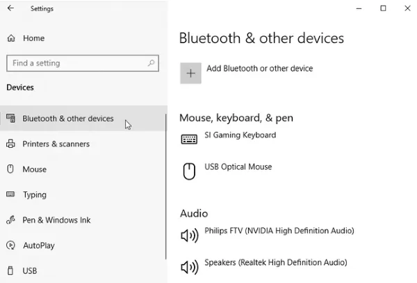 Bluetooth and other device on Windows
