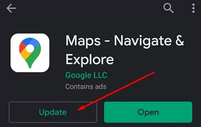 update your Google Maps