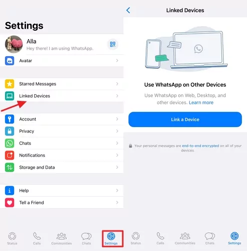 use WhatsApp Linked Devices on iPhone
