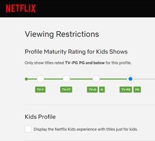 viewing restrictions on Netflix