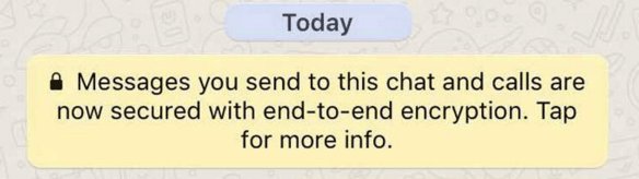 WhatsApp message has encryption
