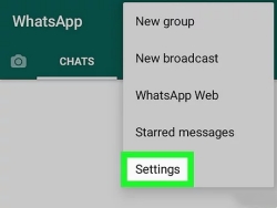 WhatsApp settings option on Android