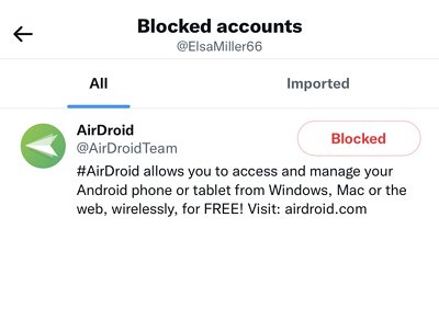 your blocked accounts