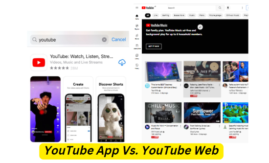 youtube app vs youtube website