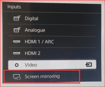 why can t i screen mirror to my sony tv