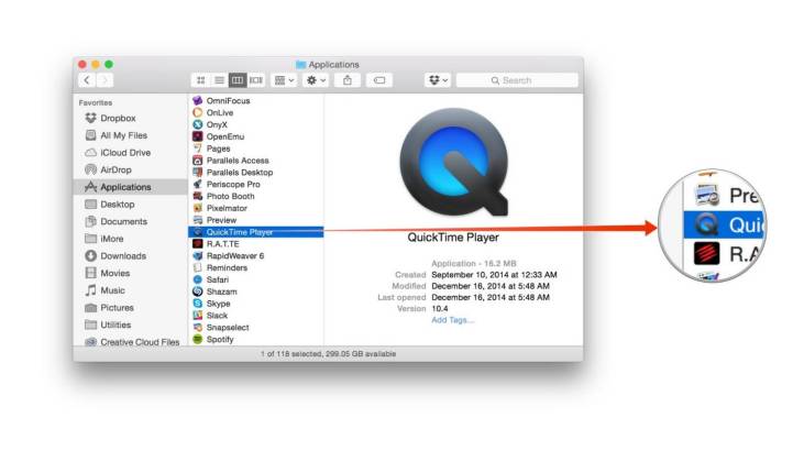 Launch QuickTime on your Mac1 2