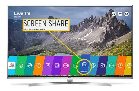The first step in sharing your screen is to turn on your LG Smart TV1