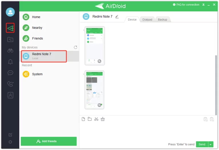 transfer files with Airdroid