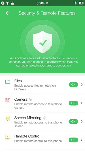 airdroid personal security remote features