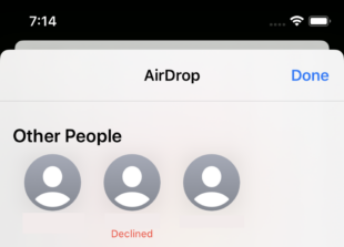 airdrop rechazado