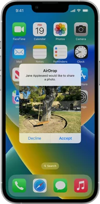 airdrop receive on iPhone